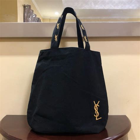 ysl black canvas tote|yves saint laurent large tote.